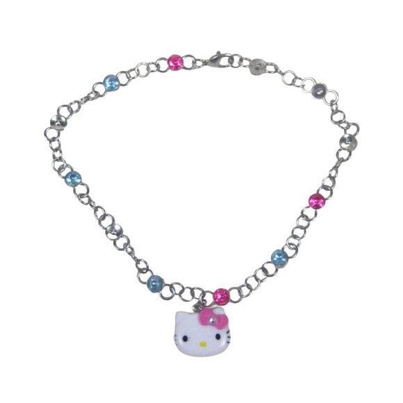 Sanrio Hello Kitty Pendant Silvertone Chain Necklace 16 Inch Choker 2011 Jewelry - Picture 1 of 8